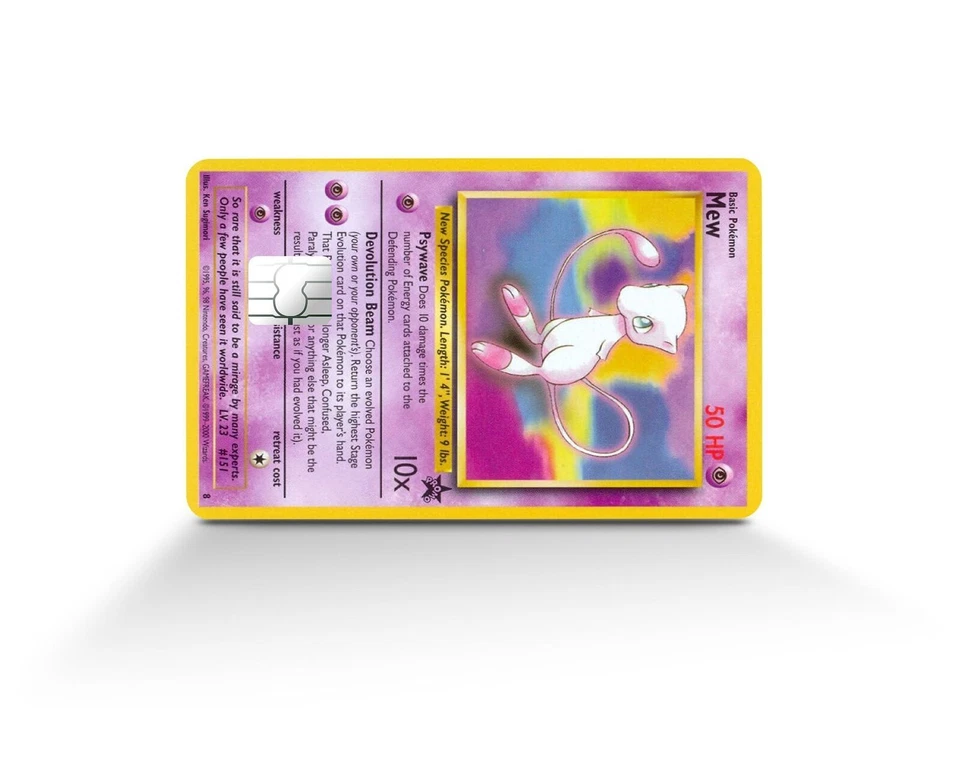 Mew Pokemon Card Skin | Meme | Credit Card Sticker | Credit Card Skin |
