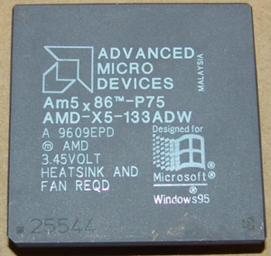 Advanced Micro Devices Am5x86 P75 Advanced Micro Devices X5-133Mhz 486 socket 2/3 CPU A 9605EPD - Foto 1 di 3