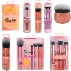 New Real Techniques Makeup Brushes Set Foundation Powder Blender Sponge Puff Hot - Picture 1 of 28