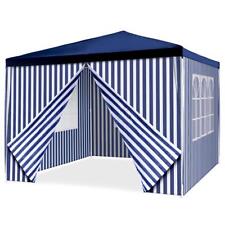 Pavillon Partyzelt 3x3m blau weiß wasserdicht +4 Seitenteile Marktzelt Festzelt