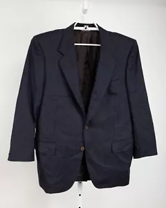 Canali Sport Coat Mens 42 US 52 EU Blue Herringbone 2 Button 1 Vent Italy - Picture 1 of 11