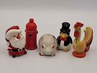 Shakers Vintage Handwerk Menge 5 Singles Frosch Pinguin Hahn Weihnachtsmann Hydrant Schaden