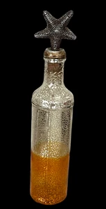 Stranddeko mit Seestern Flaschenverschluss Quecksilber Glas Wein / Wasserflasche - Bild 1 von 5