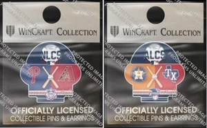 2023 ALCS NLCS CHAMPIONSHIP PIN SET TEXAS RANGERS AZ. DIAMONDBACKS WORLD SERIES - Picture 1 of 3