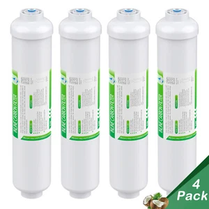 4 Pack 10"x2" Inline Post Carbon Water Filter RO Cartridges 1/4" Quick Connect - Picture 1 of 12
