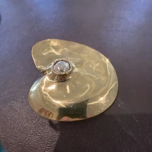 Vintage copper brass large flower belt buckle Lily Pad Smooth  4.5”x5” Organic - Picture 1 of 12