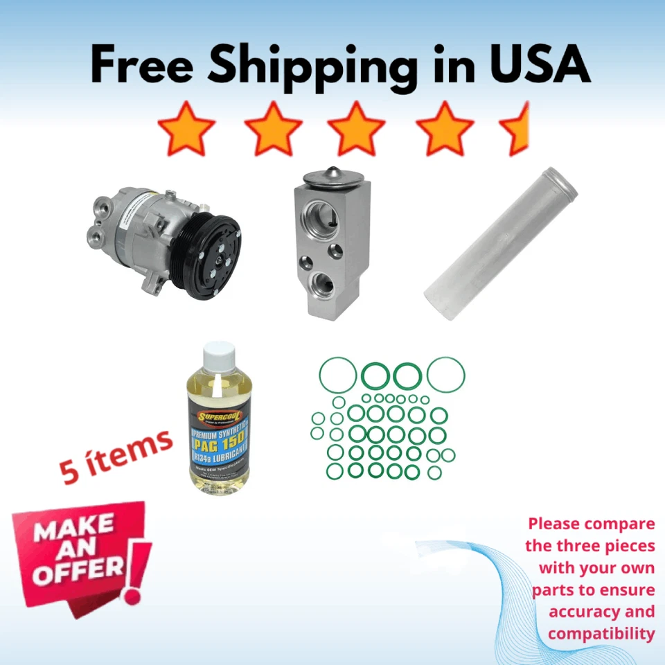 Compressor & Valve A/C Fit Chevrolet Optra 2004-2007, Suzuki Forenza 2004-2008 - Image 1 of 4