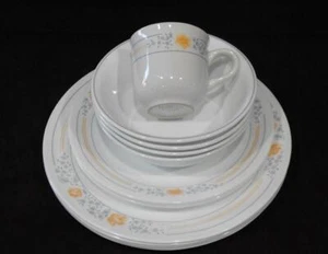 ❤️ JUEGO DE VAJILLA Corelle Apricot Grove de 16 piezas con platos de almuerzo para cena tazones de 18 oz - Imagen 1 de 7