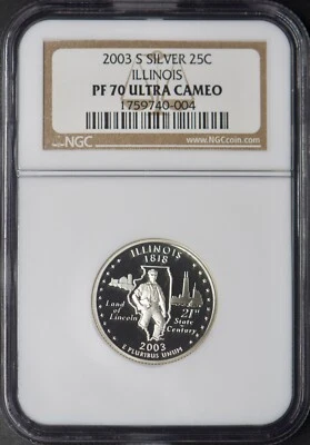 2003-S Silver State Quarter - Illinois - NGC PF70 Ultra Cameo - ✪COINGIANTS✪ - Image 1 of 2