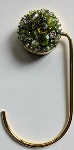 Soporte para bolsa CERUTTI INOX ""Mimí Precioso Verde"" - enchapado en oro - cristales verdes - Imagen 1 de 6