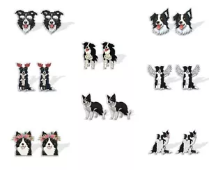 Border Collie Hund Ohrstecker Schaf Ohrringe Acryl Edelstahl Besitzer - Bild 1 von 7