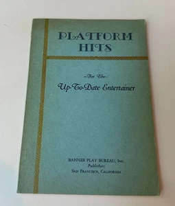 1930 Vaudeville Minstrel Platform Hits for the Up-to-Date Entertainer Monologues - Picture 1 of 4