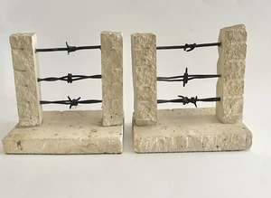 Vintage 1970s  - Limestone Barbed Wire Book End 6"Tall - Farmer Cowboy Decor - Picture 1 of 6