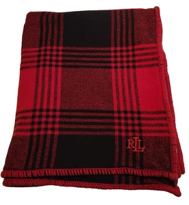 Lauren Ralph Lauren Throw Blanket Plaid Fleece 56x68 Decorative Checkered Lap - Picture 1 of 8