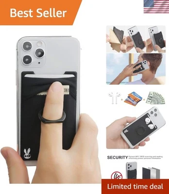 Dual-Pocket Magnetic Phone Wallet with Finger Grip and Kickstand Functionality - Image 1 of 4