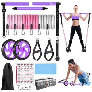 Pilates Bar Kit with Resistance Bands, Pilates Equipment Exercise Bar with Ab... - Picture 1 of 9
