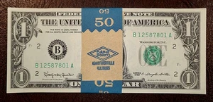 50 Consecutive One Dollar Bills $1 • 1963 A • UNCIRCULATED • Boston MA - Picture 1 of 3