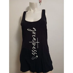 New Greatness theme Black Racerback Tank Top XL Stretch Knit Gym Athleisure  - Picture 1 of 3