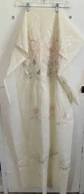 Sheer Curtain Panel, Embroidered Floral,             RN 36267,  Lightweight, - Image 1 of 4
