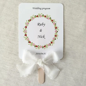 Wedding personalized fan, wedding program fan. 50 untis - Picture 1 of 6