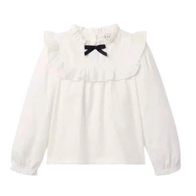 Janie and Jack Ruffle Trim Top, Size 5, Jet Ivory - Image 1 of 4