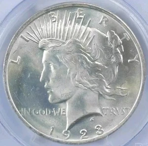 1923 peace dollar BU - Picture 1 of 3