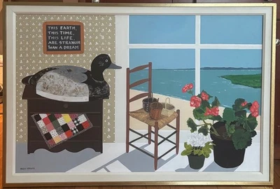 MAGGIE MEREDITH Bodegón 'Tranquilidad' SEÑUELO Flores NANTUCKET PINTURA Océano Foto 1 de 4