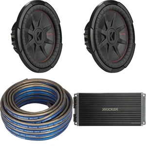 Kicker (2) 48CWRT122 CompRT 12" Subwoofer, DVC, 2-ohm w/ 47Key5001 Amp & Spea... - Picture 1 of 10