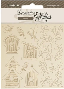 Stamperia CHIPS DECORATIVOS - ACENTOS 5.5" X 5.5" - JARDÍN - NIDOS, aves - Imagen 1 de 1