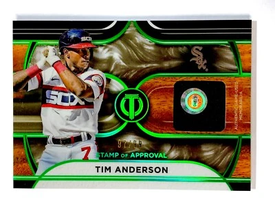 2022 Topps Tribute - TIM ANDERSON #SOA-TA Stamp of Approval RELIC - GREEN 97/99 - Image 1 of 2