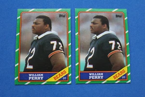 Lote de 2 tarjetas de fútbol americano Topps 1986 William Perry #20 - Imagen 1 de 4