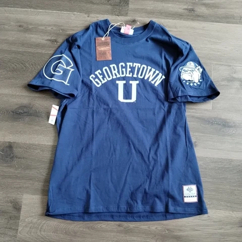 XL Mens Mitchell & Ness Georgetown Hoyas Champ City Tee Shirt NCAA Basketball Cover