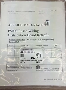 Materiales aplicados P5000 placa de distribución de cableado fundido modernización # 0242-70781 - Imagen 1 de 9