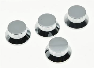 4pcs Chrome Metal LP Top Hat Bell Knobs Guitar Bass Knob for Metric 5.8mm Pots - Image 1 of 4