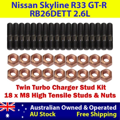 Kit de pernos turbo dobles de alta resistencia para Nissan Skyline R33 GT-R RB26DETT 2,6 L Foto 1 de 4