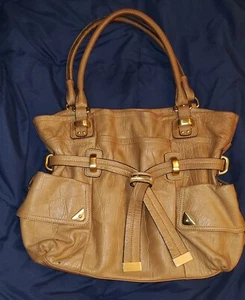 B MAKOWSKY Eden Pebbled Leather Shopper Shoulder Bag Camel Tan Designer - Picture 1 of 10