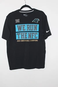 Nike NFL Carolina Panthers Shirt Black Long Sleeve Men’s Size Large Swoosh NFC - Picture 1 of 9