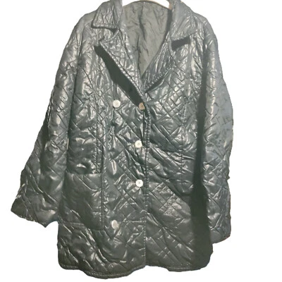 Vintage Black Quilted Nylon Coat - Image 1 of 2