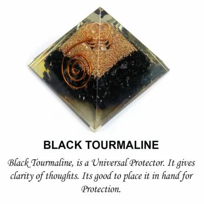 Stone Orgone Pyramid Black Tourmaline for Reiki Healing and Crystal Healing - Image 1 of 4