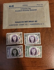 Guinea 325-327,C56,CTO.Michel 226-229. John F.Kennedy,1964. Stamps set of 4 - Picture 1 of 9