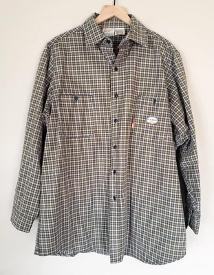 Rasco FR Long Sleeve Shirt Flame Resistant Button Up Blue Green Plaid Sz XL Long - Image 1 of 4