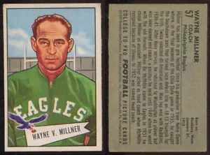 1952 Bowman Large #57 Wayne Millner RC Philadelphia Eagles HOF Notre Dame VG/EX+ - Bild 1 von 1