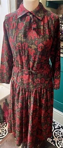 Vestido jersey estampado floral Susie G vintage años 70 - talla 12 - Imagen 1 de 11