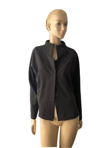 BABETTE DARK-GRAY SNAP CLOSURE POCKETS COLLARED BLAZER- JACKET SIZE XL - Picture 1 of 9