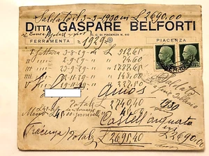 BUSTA VIAGGIATA 1929 TIMBRO FERROVIA - CASTELLARQUATA - Foto 1 di 2