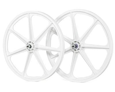 Skyway Retro Tuff Wheel 24" Set (White) (3/8" Axle) - Image 1 of 3