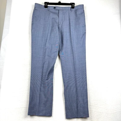 Pantalones de vestir Brooks Brothers clásicos para hombre 36x30 azules a cuadros de lana pantalones Foto 1 de 4