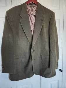 Roundtree & Yorke Men's Blazer Size 42R Army/Olive Green 100% Camel Hair Preppy - Picture 1 of 14