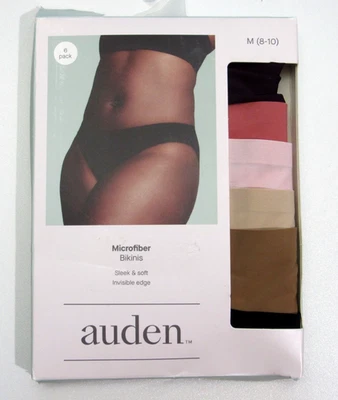 Ropa interior de bikini de microfibra adherida Auden para mujer 6pk talla mediana 8-10 Foto 1 de 4