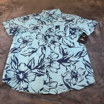Camisa O'Neill Lakeside Para Hombres Mediana Estampado Floral Abotonada Manga Corta Azul Nueva con Etiquetas Foto 1 de 4